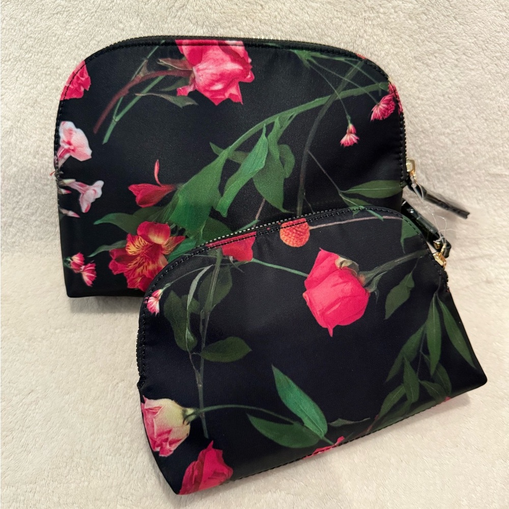 NWOT Ted Baker London 4-piece cosmetic travel set in “Scattered Bouquet” pattern - Picture 2 of 7